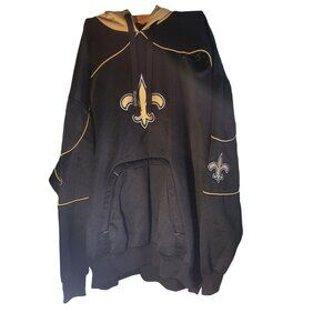 NFL Saints Hooded Pullover Sweatshirt Black & Gold Team Apparel